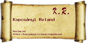 Kopcsányi Roland névjegykártya